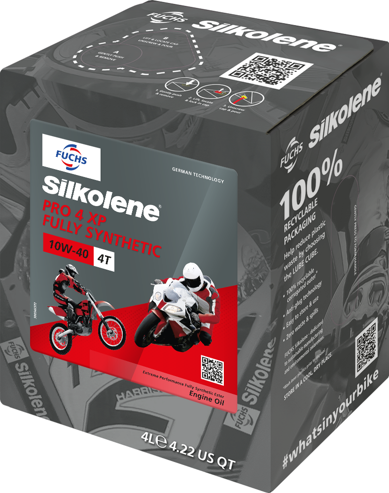 SILKOLENE PRO 4 XP 10W-40 4LLC A RGB LO.png Silkolene Pro 4 10W-40 XP 4L CUBE - Image 1